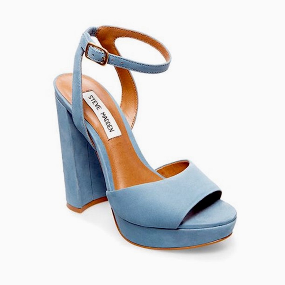 Steve Madden Brrit Dusty Blue Platform Sandal
